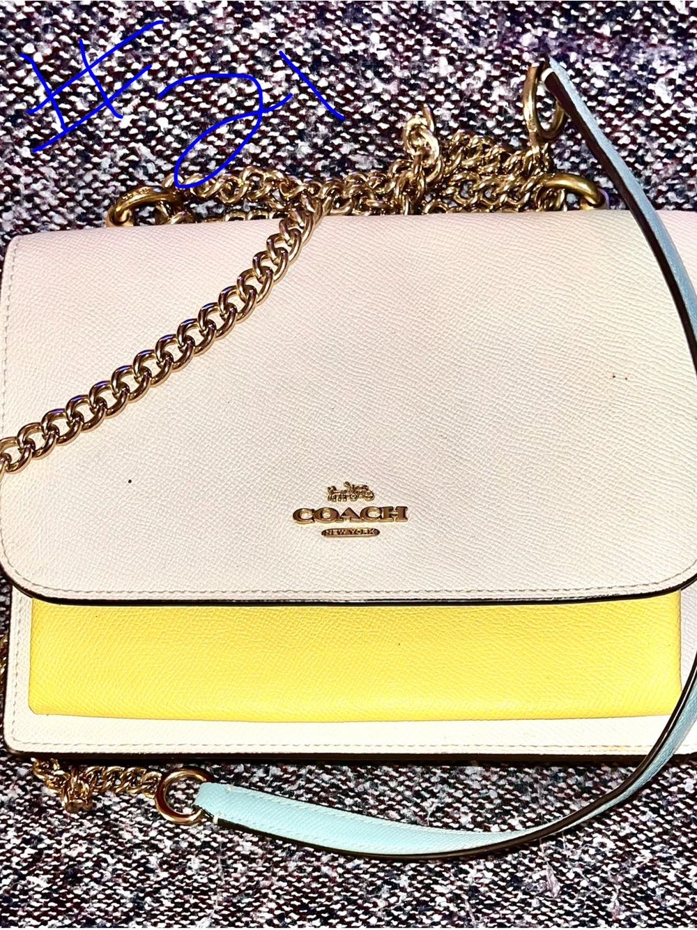 COACH Claire Crossbody Color Block Leather with Gold Chain